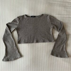 Bell Sleeve Cropped Sweater